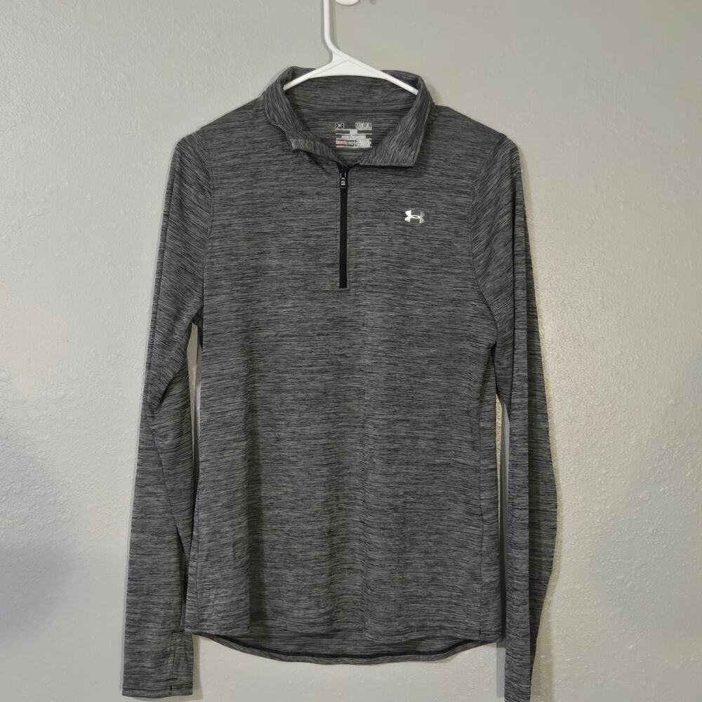 Under Armour Women's Loose Fit 1/2 Zip Pullover Lightweight Jacket Grey Size M